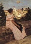 Frederic Bazille The Pink Dress oil painting
